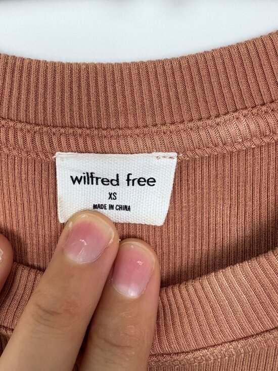 Aritzia Wilfred Free Ribbed Mini Dress Coral Peach Modal Sleeveless Size XS - Picture 3 of 5